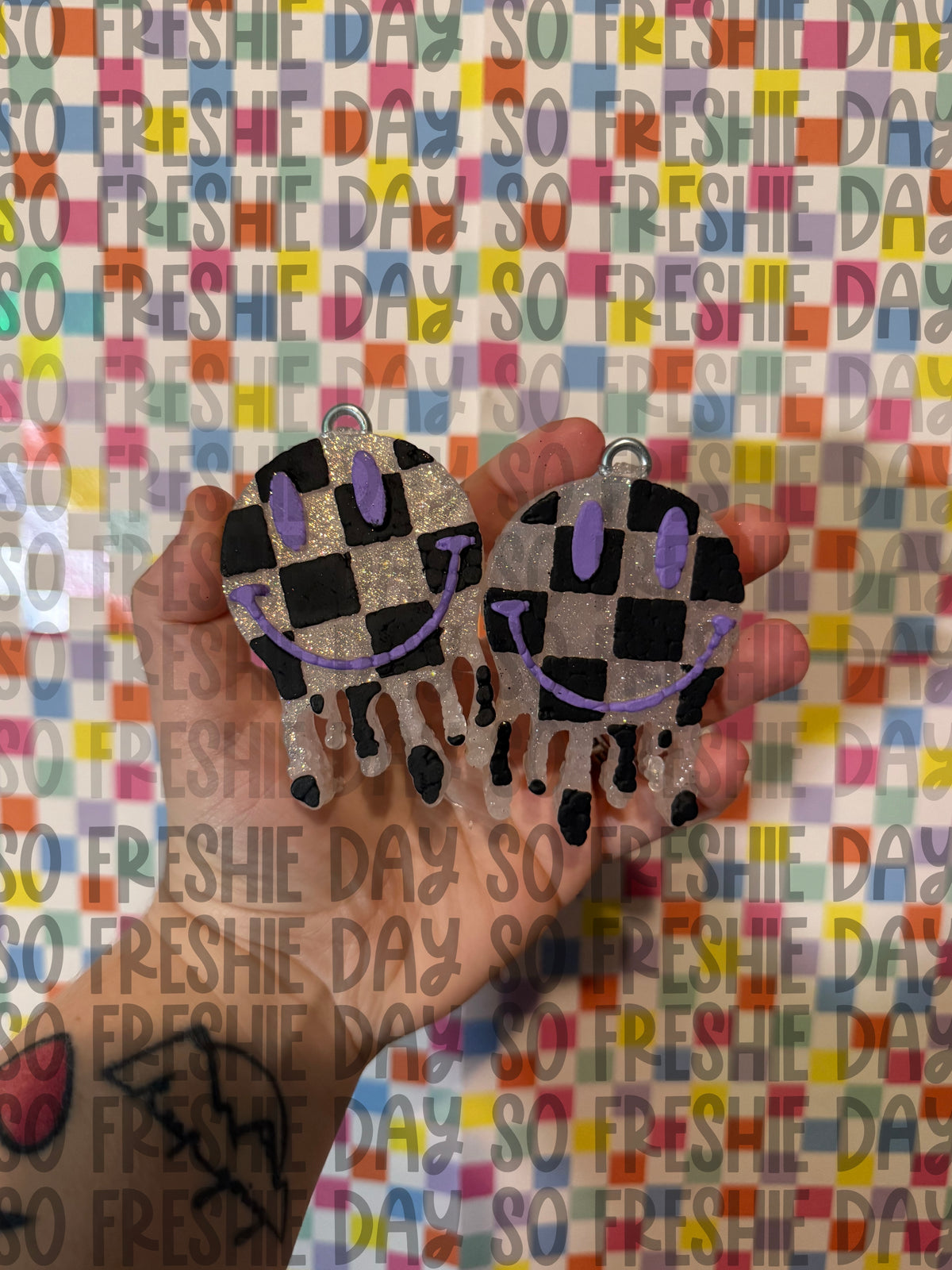 Checkered Drip Smiley Vents